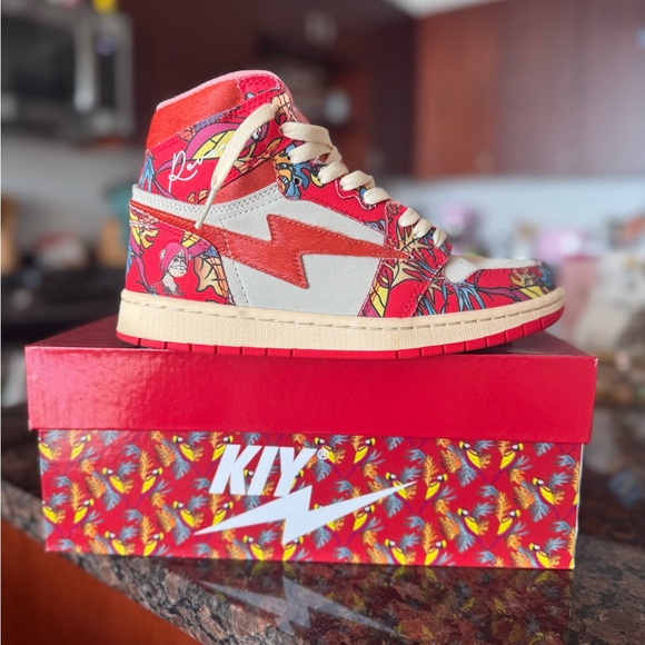 Reeves Paris Kool KIY Salmon High Top sneakers - Picture 1 of 7
